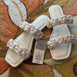 A New Day Women's White Braided Sandals